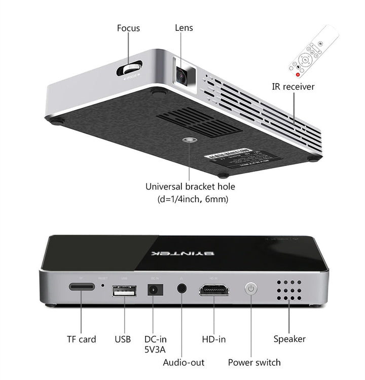 Benying P10 Rechargeable Mini Projector