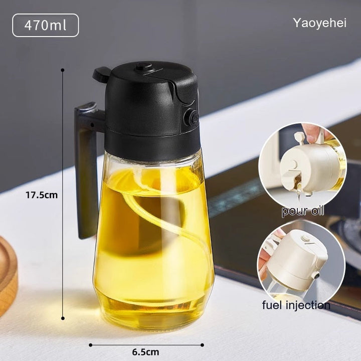 1 Glass Oil Vinegar Soy Sauce Spray Kitchen Oil Bottle