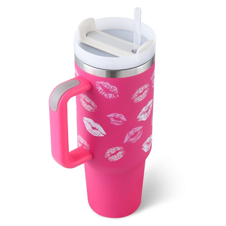 Handle Straw Insulated, Stainless Steel Spill Proof Vacuum Coffee Cup Tumbler