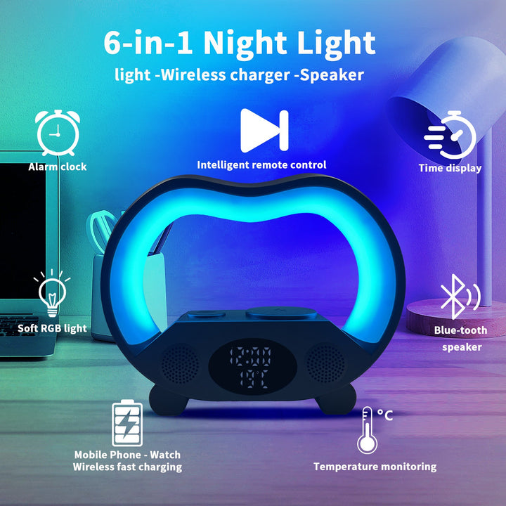 Remote Control, Bluetooth Speaker, Wireless Charger, Night Light &