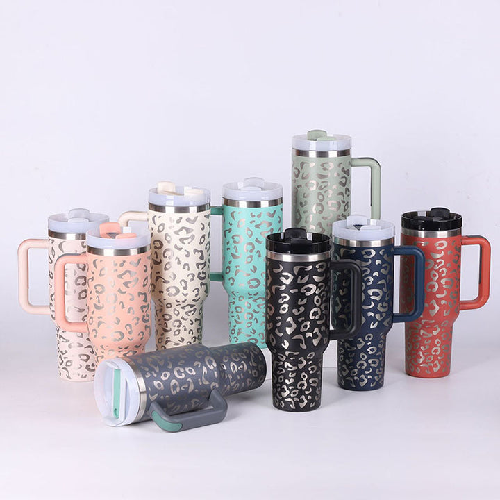 Handle Straw Insulated, Stainless Steel Spill Proof Vacuum Coffee Cup Tumbler