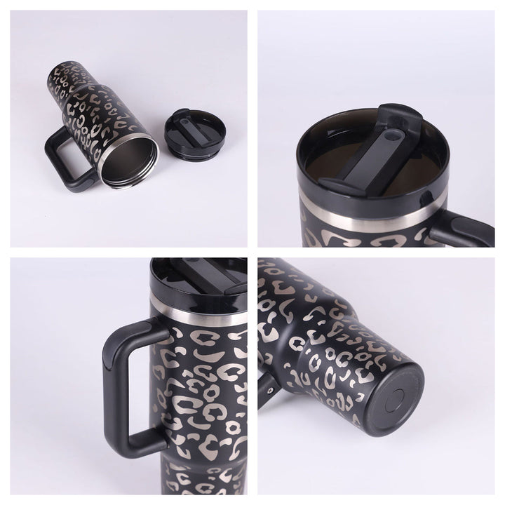 Handle Straw Insulated, Stainless Steel Spill Proof Vacuum Coffee Cup Tumbler