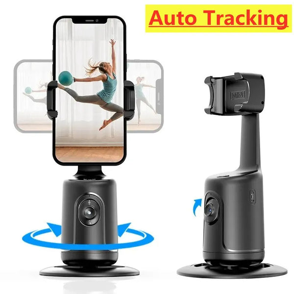 360° Auto Face Tracking Gimbal - AI Smart Phone Holder for Vlog & Live Stabilizer Tripod